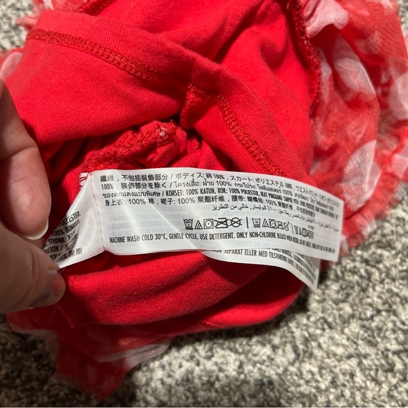 Disney Baby Minnie Mouse 0-3 Months Red Tutu Ruffle Dress Cotton One Piece - Picture 9 of 9